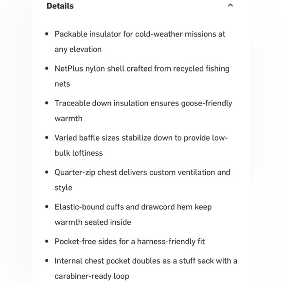 Patagonia AlpLight Jacket 1/4 zip SALE!!  NEW with tags!  NAVY -size medium - Picture 9 of 9